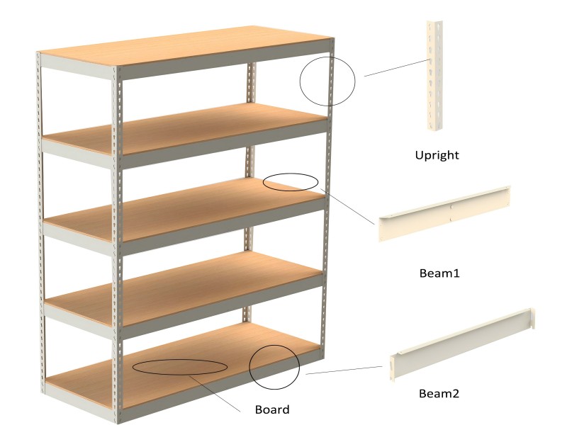 Adjustable Rivet Shelving Light Duty Storage Shelves -Kingmore